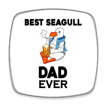 Daddy Daddy North Sea Best Seagull Dad - Square fridge magnet - white - Front