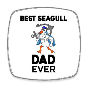 Daddy Daddy North Sea Best Seagull Dad - Square fridge magnet - white - Front