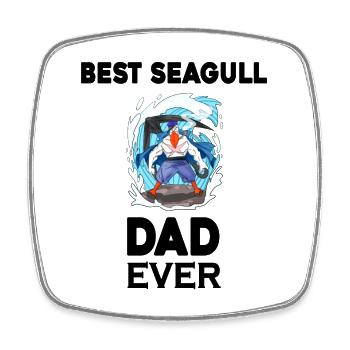 Daddy Daddy North Sea Best Seagull Dad - Square fridge magnet - white - Front