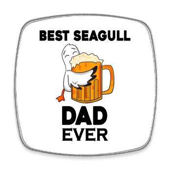 Daddy Daddy North Sea Best Seagull Dad - Square fridge magnet - white - Front
