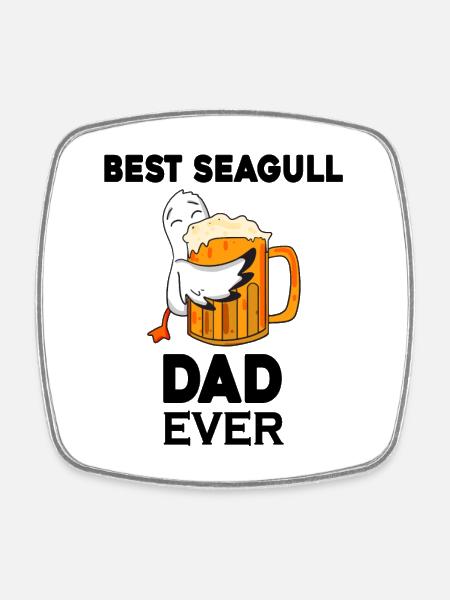 Papa Papa Mer du Nord Meilleur papa Mouette - Magnet carré - blanc