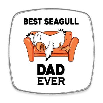 Daddy Daddy North Sea Best Seagull Dad - Square fridge magnet - white - Front