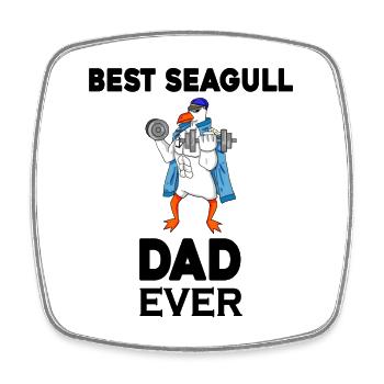 Daddy Daddy North Sea Best Seagull Dad - Square fridge magnet - white - Front