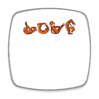 Love Yoga Fitness Tiger - Viereckiger Kühlschrankmagnet - Weiß - Vorne