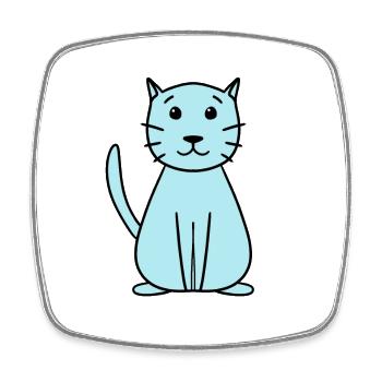 simple cute cat - Square fridge magnet - white - Front