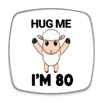 80 ans - 80 ans - câlin - Magnet carré - blanc - Devant