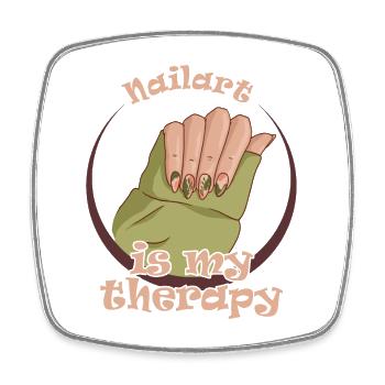 Nailart Ist Meine Therapie Nailtechniker - Viereckiger Kühlschrankmagnet - Weiß - Vorne