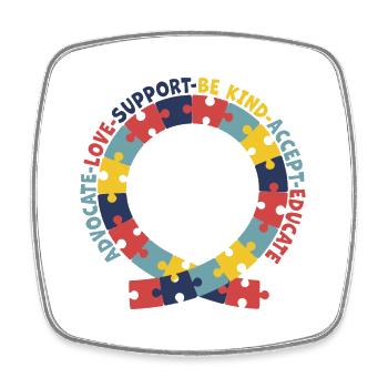 Advocate Love Support Accept Be Kind - Square fridge magnet - white - Front