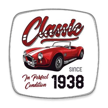I'm Not Old I'm Classic Car Vintage Born In 1938 - Square fridge magnet - white - Front