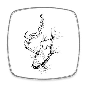 Cigarette smoking - Square fridge magnet - white - Front