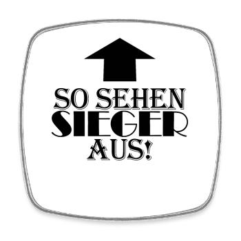 Sieger Erster Gewinner - Viereckiger Kühlschrankmagnet - Weiß - Vorne