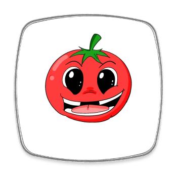 Tomate - Magnet carré - blanc - Devant