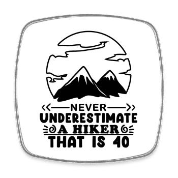 Hiking 40th birthday - Square fridge magnet - white - Front