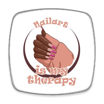Nailart Ist Meine Therapie Nailtechniker - Viereckiger Kühlschrankmagnet - Weiß - Vorne
