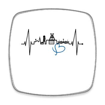 Bochum heartbeat Bochum skyline home Ruhrpott - Magnet carré - blanc - Devant