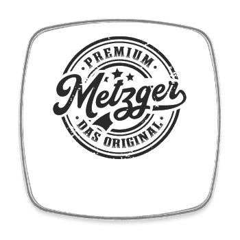 Metzger Original Metzgerei Lustiges Fleischer - Viereckiger Kühlschrankmagnet - Weiß - Vorne
