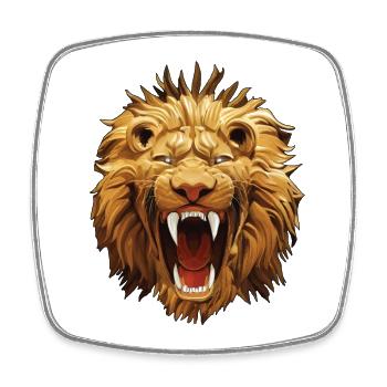 Rugissements de lion - Magnet carré - blanc - Devant