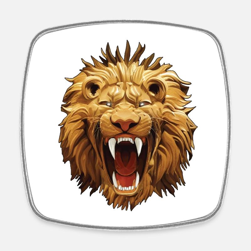 Rugissements de lion - Magnet carré - blanc