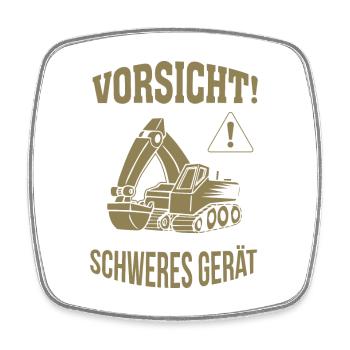 Bagger Baggerfahrer Baugeräteführer Schweres Gerät - Viereckiger Kühlschrankmagnet - Weiß - Vorne