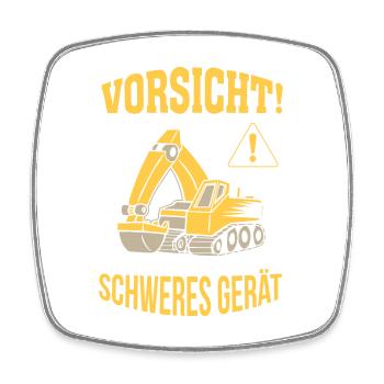 Bagger Baggerfahrer Baugeräteführer Schweres Gerät - Viereckiger Kühlschrankmagnet - Weiß - Vorne