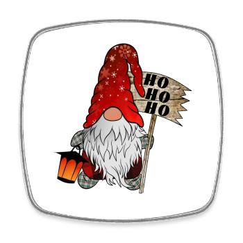 Weihnachts Wicht Christmas Gnome Ho Ho Ho - Viereckiger Kühlschrankmagnet - Weiß - Vorne