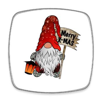 Weihnachts Zwerg Christmas Gnome Frohe Weihnachten - Viereckiger Kühlschrankmagnet - Weiß - Vorne