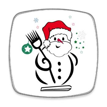 Snowman, Santa Claus - Square fridge magnet - white - Front