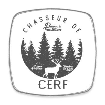 chasse chasseur de cerf cadeau cool papa papy - Magnet carré - blanc - Devant