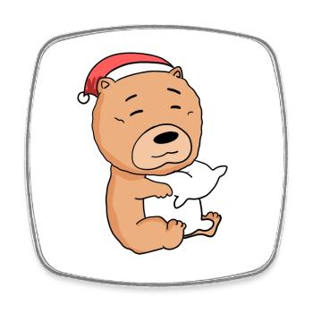 Chow Chow Chien Noël Sommeil Fatigué - Magnet carré - blanc - Devant