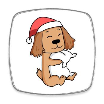 Deutsch Cocker Spaniel Chien Noël Sommeil - Magnet carré - blanc - Devant