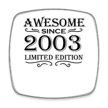 2003 - Jahrgang 2003 - Viereckiger Kühlschrankmagnet - Weiß - Vorne