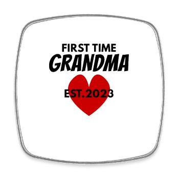 Grandma for the first time - Grandma 2023 - Square fridge magnet - white - Front