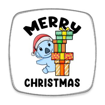 Frohe Weihnachten Koala - Viereckiger Kühlschrankmagnet - Weiß - Vorne