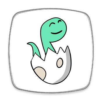 Dinosaurier Ei Dino Baby Motiv - Viereckiger Kühlschrankmagnet - Weiß - Vorne