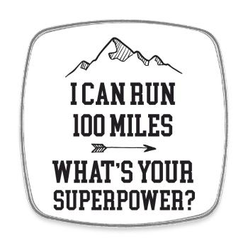 Ultra Running 100 Meilen - Viereckiger Kühlschrankmagnet - Weiß - Vorne