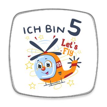 Kinder Geburtstag Jungen Mädchen 5 Jahre - Viereckiger Kühlschrankmagnet - Weiß - Vorne
