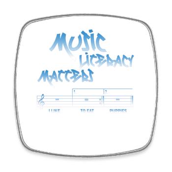 Music Literacy Matters - Square fridge magnet - white - Front