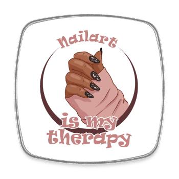 Nailart Ist Meine Therapie Nailtechniker - Viereckiger Kühlschrankmagnet - Weiß - Vorne