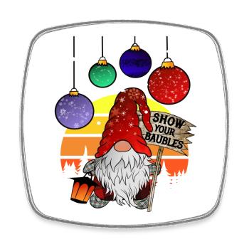 Show your Baubles - Elves Christmas Gnom - Square fridge magnet - white - Front