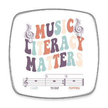 Music Literacy Matters - Square fridge magnet - white - Front