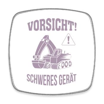 Bagger Baggerfahrer Baugeräteführer Schweres Gerät - Viereckiger Kühlschrankmagnet - Weiß - Vorne