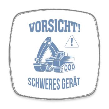 Bagger Baggerfahrer Baugeräteführer Schweres Gerät - Viereckiger Kühlschrankmagnet - Weiß - Vorne