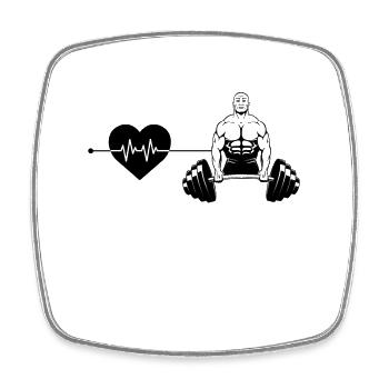 Rythme cardiaque de musculation - Magnet carré - blanc - Devant