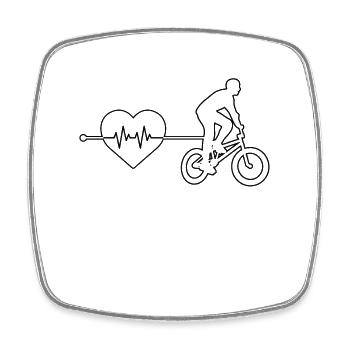 BMX Herzschlag - Viereckiger Kühlschrankmagnet - Weiß - Vorne