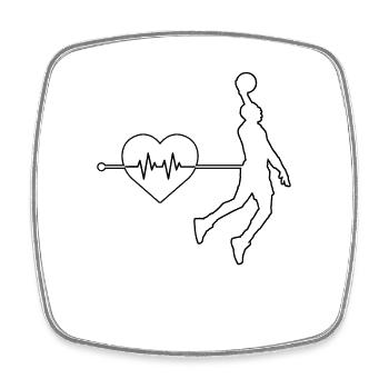 Battement de cœur de basketball - Magnet carré - blanc - Devant
