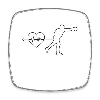 Boxen Herzschlag - Viereckiger Kühlschrankmagnet - Weiß - Vorne