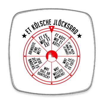 Köln Glücksrad Et Kölsche Jlöcksrad Et Kütt Kölner - Viereckiger Kühlschrankmagnet - Weiß - Vorne