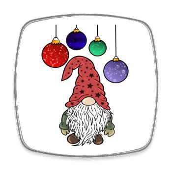 Christmas Gnome Christmas Elves - Square fridge magnet - white - Front