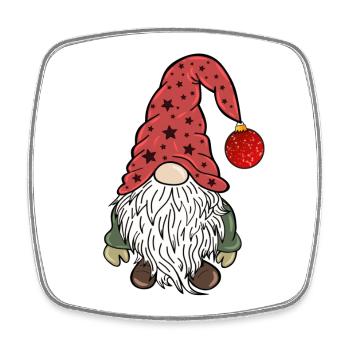 Weihnachts Wichtel Christmas Gnom - Viereckiger Kühlschrankmagnet - Weiß - Vorne