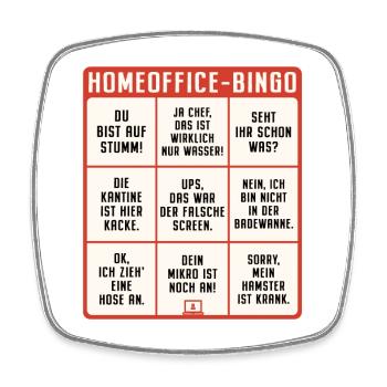 Homeoffice Bingo Büro Heimarbeit Home Office - Viereckiger Kühlschrankmagnet - Weiß - Vorne